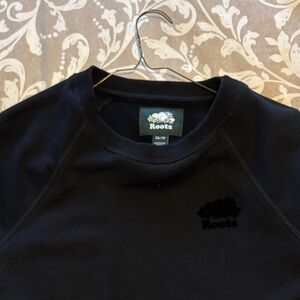 Roots Black Crewneck with Tonal Logo